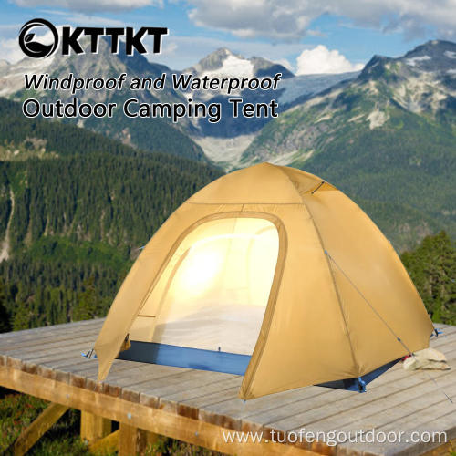 2.8kg yellow Trekking Camping tent wind resistant
